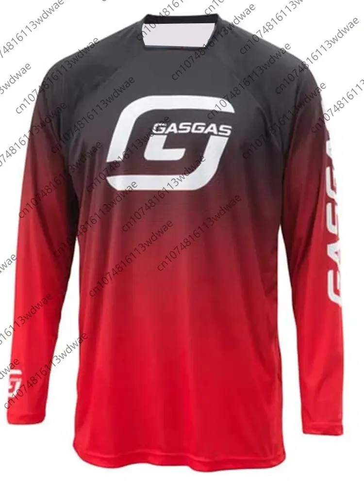 AliExpress GASGAS Men's Motocross Jersey G Logo Quick Drying Mesh Durable MX Racing Shirt Off-Road Dirt Bike Top for Motocross Riders
