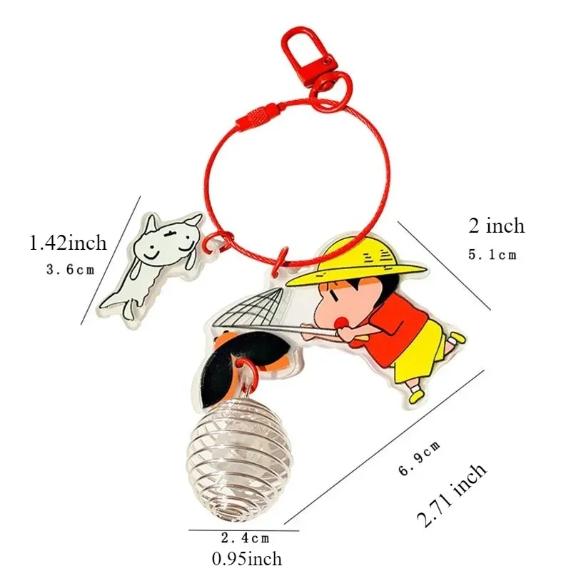 Crayon Shin Chan acryl sleutelhanger anime figuren Firefly sleutelhangers rugzak cadeau voor jongen meisje kinderen paar verjaardag Halloween