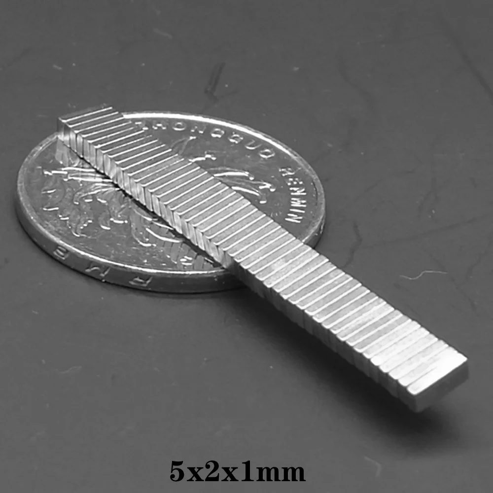 5x2x1mm Small Block Neodymium Magnets 5*2*1 Powerful Magnet 5*2*1mm For Home Refrigerators, Offices DIY 5x2x1 MM