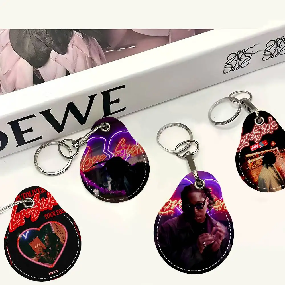 

Hip Hop Singer D-Don T-Toliver Love Sick Water Drop Access Card Case Anti-lost Fingerprint-proof Card Holder Keychain