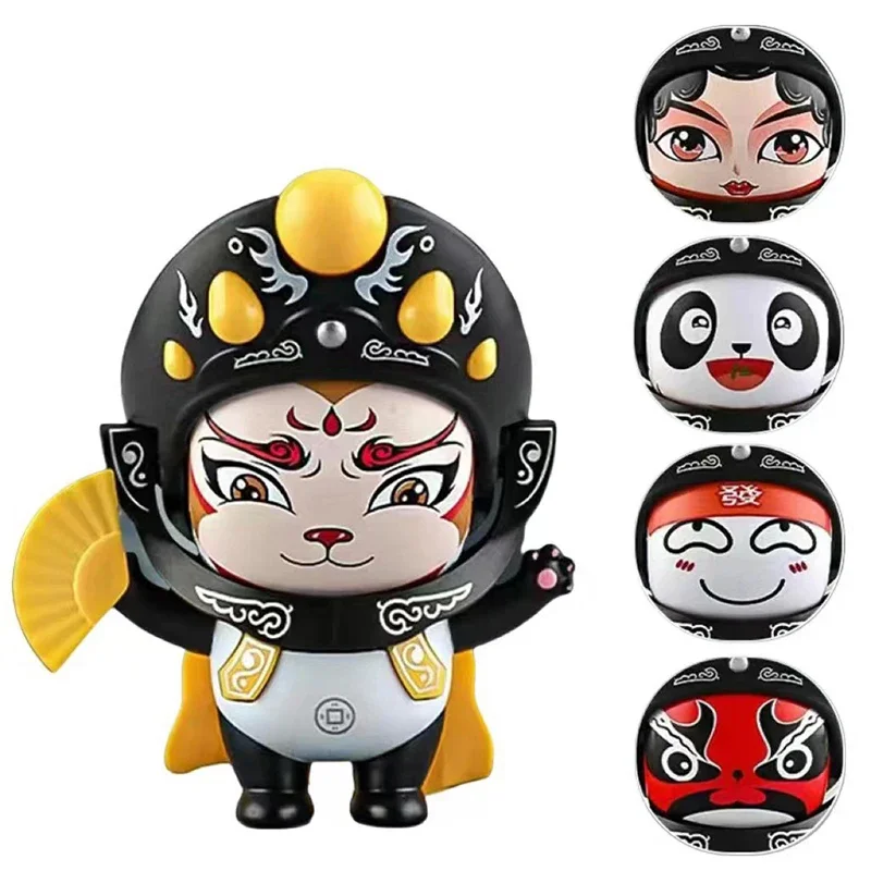 4 Kinds of Sichuan Opera Facial Face Chinese Culture Creative Doll Panda Figure Cute Novel Toy Gifts Cartoon Interactive Dolls