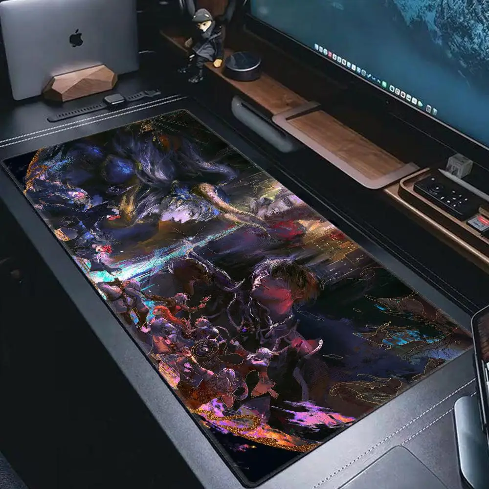 F-Final F-Fantasy XIV Online Large Mouse Pad Game HYBXAXC PC Gamer XXL Computer Office Desk Mat Laptop Keyboard Mat Big Desk Mat