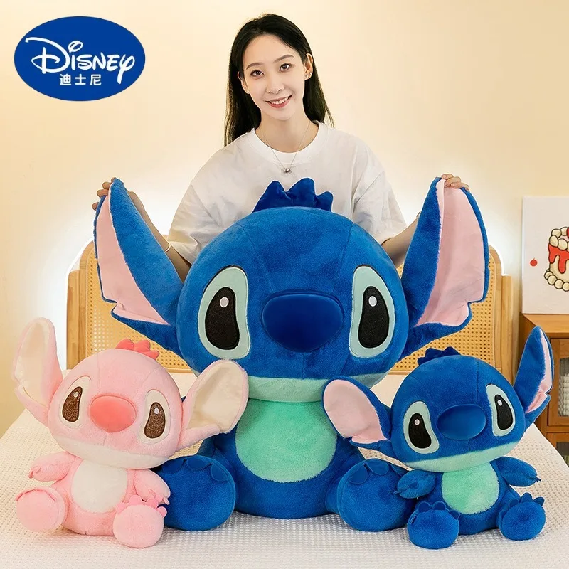 

45/60/80CM Super Big Size Disney Stitch Anime Plush Stuffed Doll Kawaii Room Decoration Plushies Children's Pillow Holiday Gifts