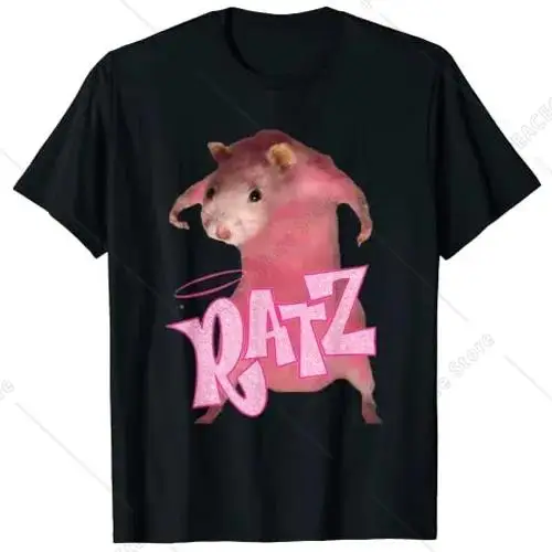 

Pink Rats Meme T-Shirt Funny Mouse Lover Graphic Tee Y2k Top Rat Print Aesthetic Clothes Summer Fashion Short Sleeve Blouses