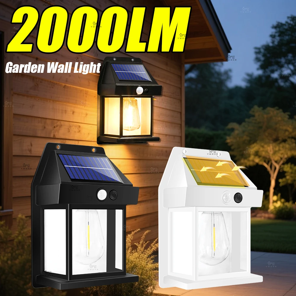 

Уличный солнечный светильник из вольфрама с датчиком движения, водонепроницаемый, 3 режима, теплый свет, на солнечной энергии, для дверей, дорожек, сада, декор