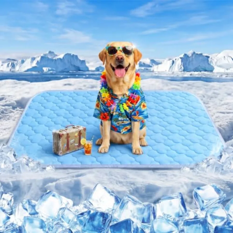 Dog Cooling Mat for Dogs, Long-Lasting Cool Pad for Dogs Outdoor and Indoor Use w Waterproof Cover, Summer Cooling Pet Bed 36