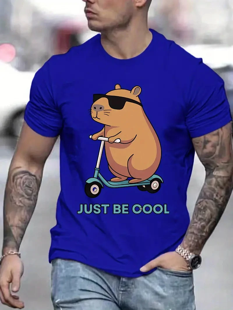 Just Be Cool Capybara Graphic T Shirt Men Women New 3D Printed Trendy Cute Capybara Short Sleeves Tops Fashion Y2k Kids T-Shirts