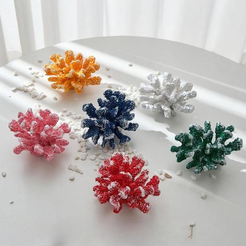 Aquarium Decor Artificial Coral Ornament Resin Reef Simulation Aquatic Display Piece DIY Pool Landscape Miniatures Decoration