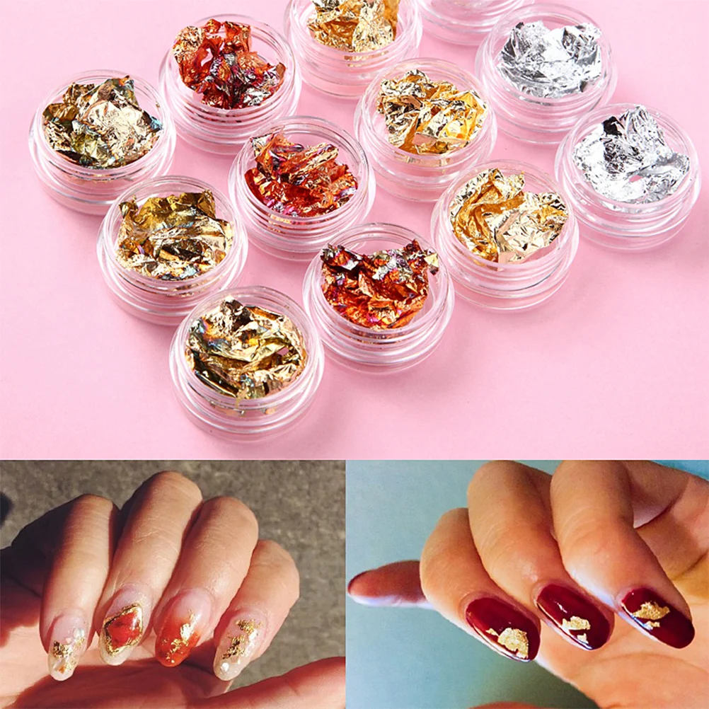 Stickers for Nails and Silver Tin Foil Aluminized Paper Four Colors Chip Aluminum