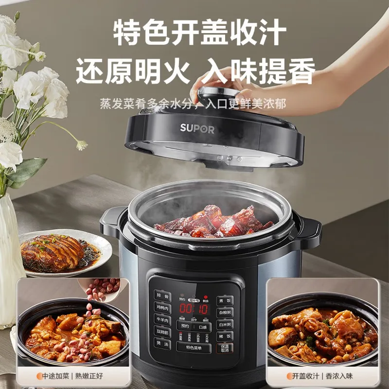 Electric pressure cooker with double inner pot, multi-functional fully automatic smart rice cooker for home use
