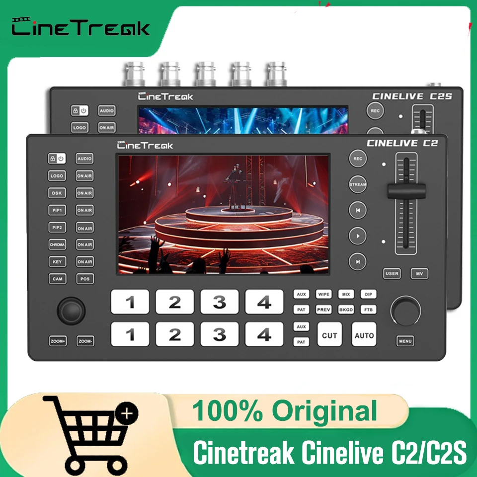 

Видеокоммутатор Cinetreak Cinelive C2/C2S, 5,5-дюймовый высокоточный экран с беспроводным управлением, 5-канальный многокамерный коммутатор