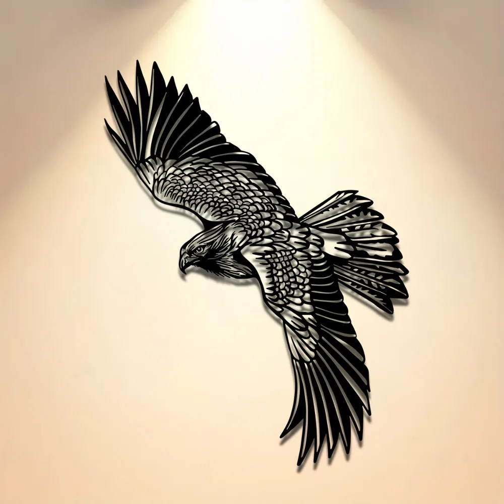 Alivion Eagle Silhouette Metal Wall Art, Majestic Sunset Iron Craft Hanging Ornament , Rustproof & Waterproof Decor