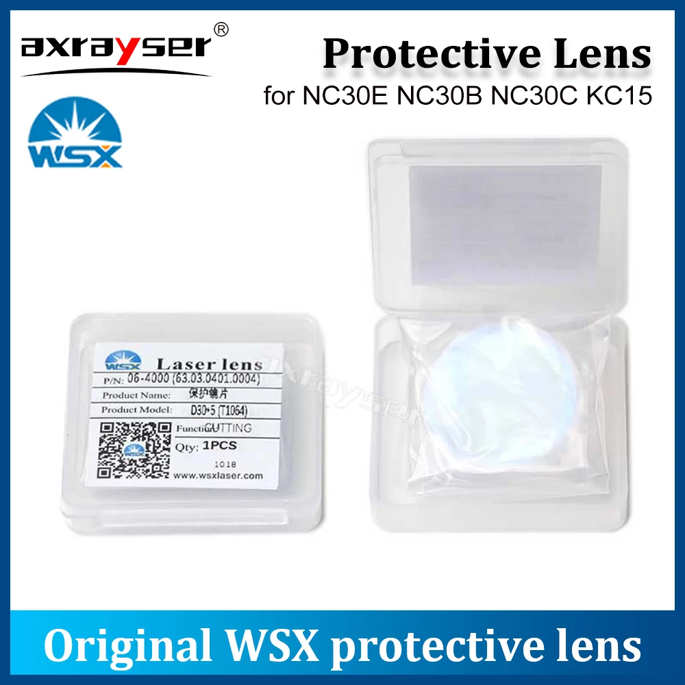 

Original WSX Protective Lens 30x5 Protective Windows 1064nm JGS1 Fused Silica Optical 18x2 20x2 For Fiber Cutting Head KC13/15