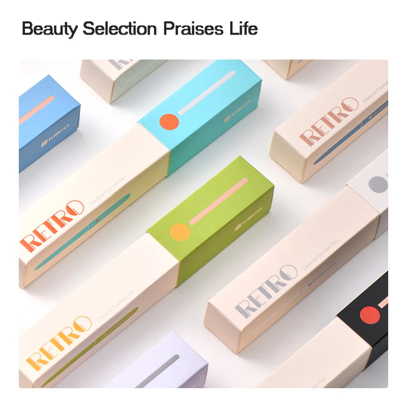 KACO Fountain Pens RETRO Wrapped Tip EF Nib Luxury Quality Stylish Macaron Color Easy to Write Tools All for School Accessories