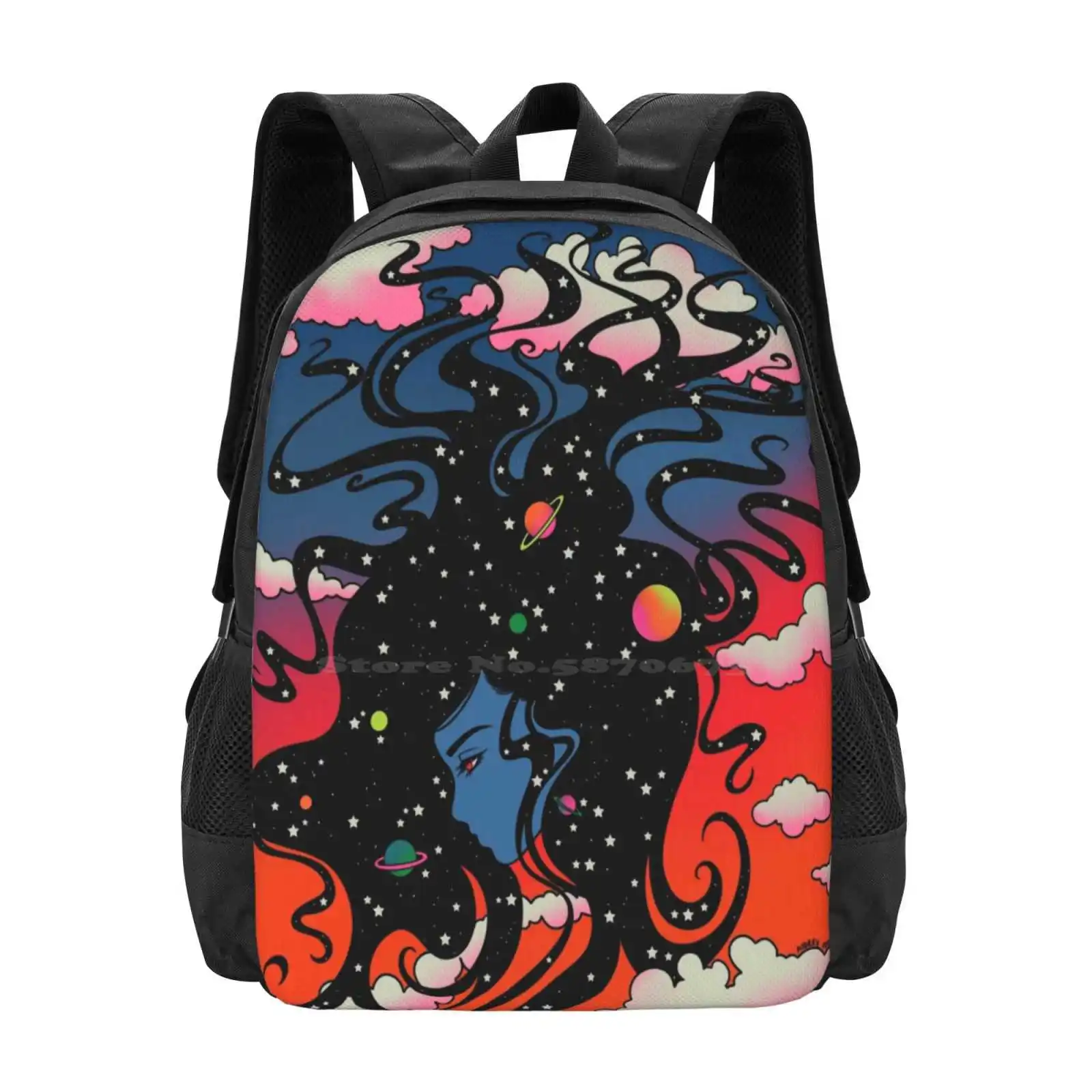 You’Ve Got The Universe In Your Hair Backpacks For School Teenagers Girls Travel Bags Psychedelic Retro Groovy 70S 60S