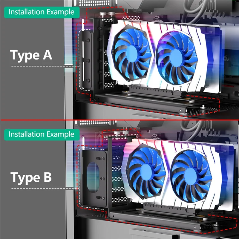 Superb Vertical GPU Mount Bracket, 2 Slots Graphics Card Steering Holder With Hardware, EGPU Dock, External GPU Docking Station