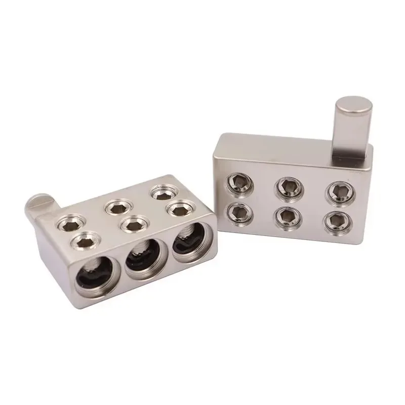 Tiy 1pair Car Audio Amplifier Dual 1/0 Gauge To 1/0 Gauge Amp Input Reducers Splitter Wire Power Supply Terminal Discharge