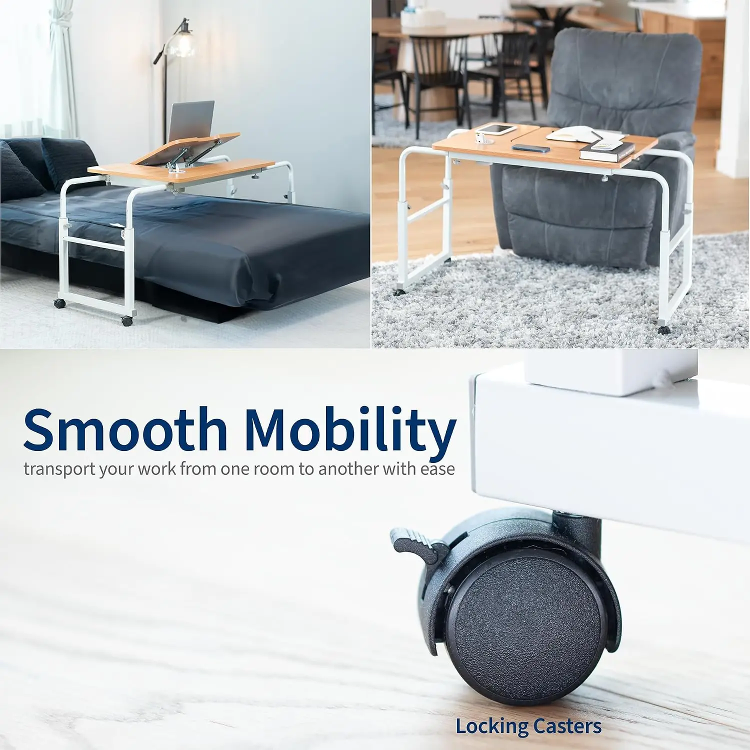 Tilting Mobile Over Bed & Recliner Laptop Table, Customized