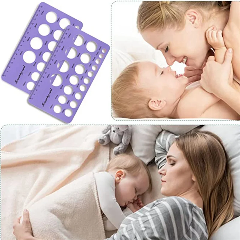 AB33-Flange Silicone Nipple Ruler Flange Size Nipple Measuring Ruler Nipple Soft Silicone Flange Sizer, Breast Pump Size Tool