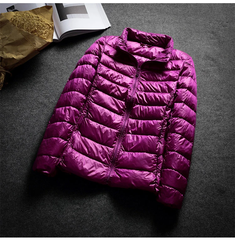 Schinteon Ultralight White Duck Down Jacket Spring Autumn Warm Slim Zipper Women Fashion Light Down Coat 13 Colors S-7XL