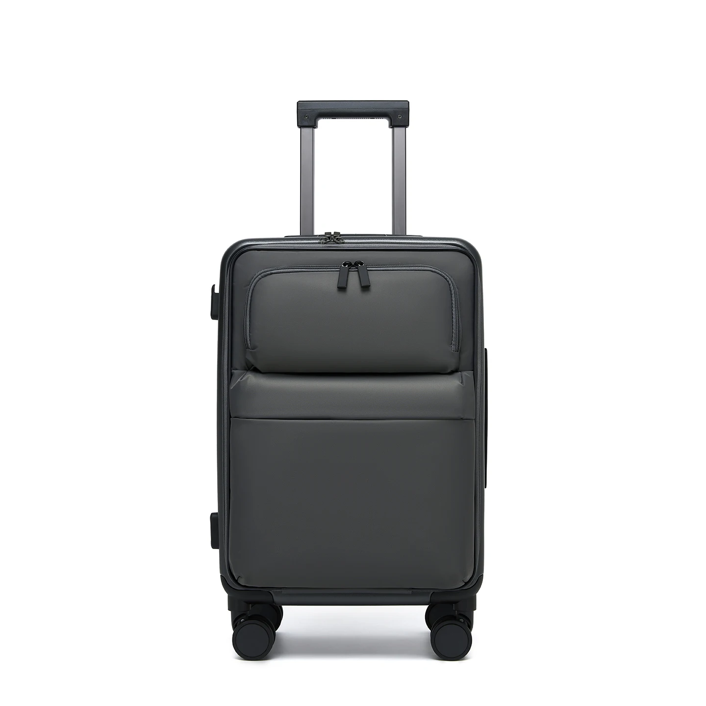 

Чемодан с передним открытием, алюминиевая рама, мягкий корпус, на колесиках, для мужчин и женщин, дорожный чемодан на колесиках, 20 дюймов