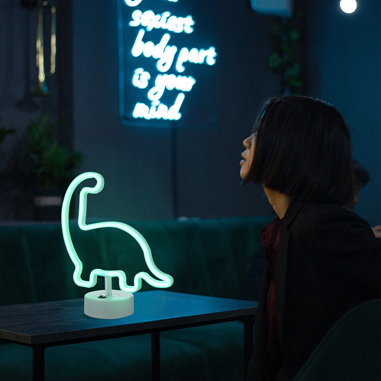 

Acrylic Dinosaur Shape LED Neon Night Lamp Table Lamp Creative Bedroom Desk Light Home Party Decoration Neon Light