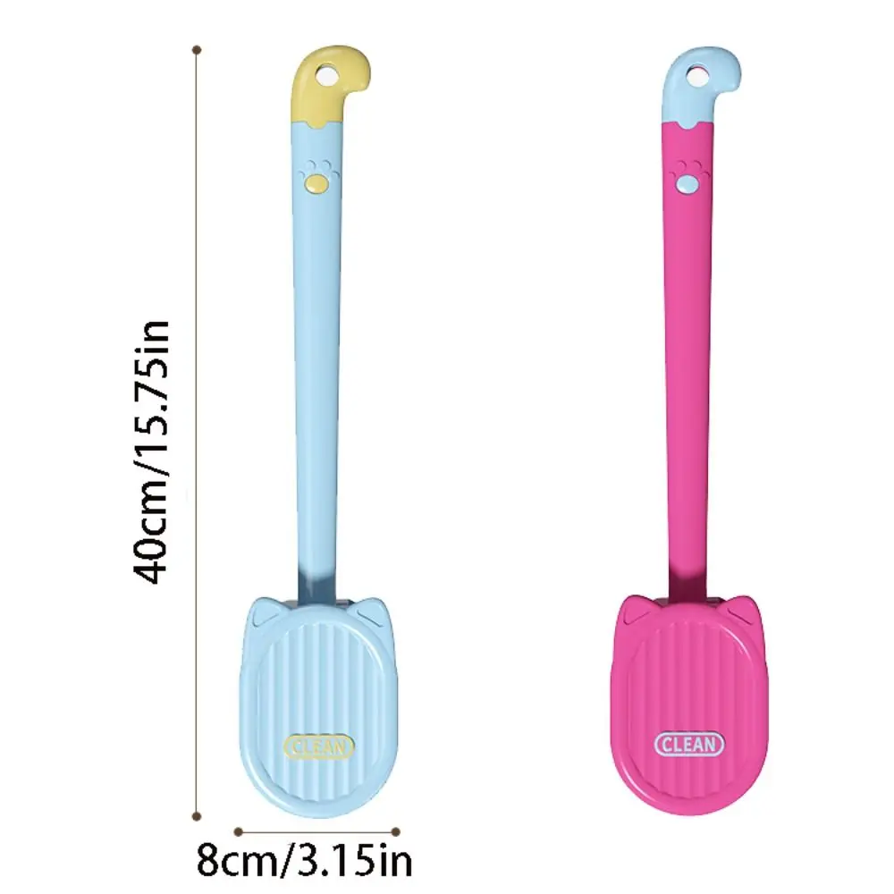 실리콘 화장실 브러시 더블 헤드 교수형 구멍 화장실 스크러버 벽걸이 형 긴 손잡이 화장실 클리너 코너 브러시