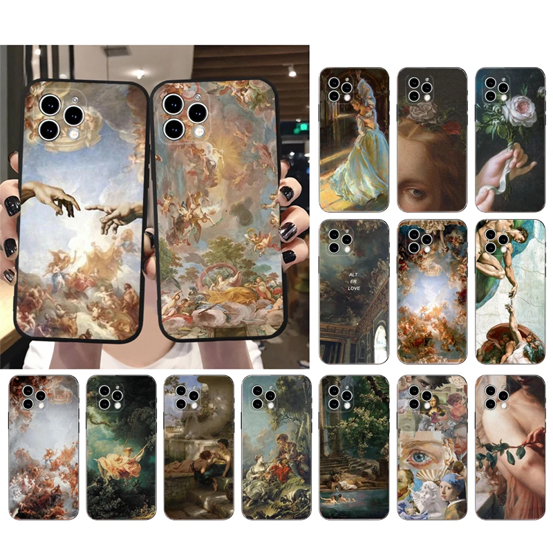 Renaissance art Painting Phone Case For iphone 16 15 14 Pro Max 16 15 14 13 12 Pro 15Plus iphone 11 Shell