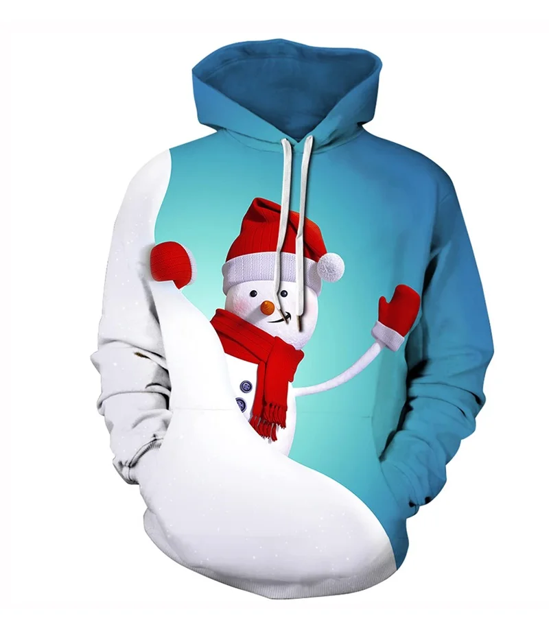 Snowman Graphic Pullover Sweatshirts For Men New In Christmas Hoodie Clothes Women Men Casual Long Sleeve Sport Tracksuit
