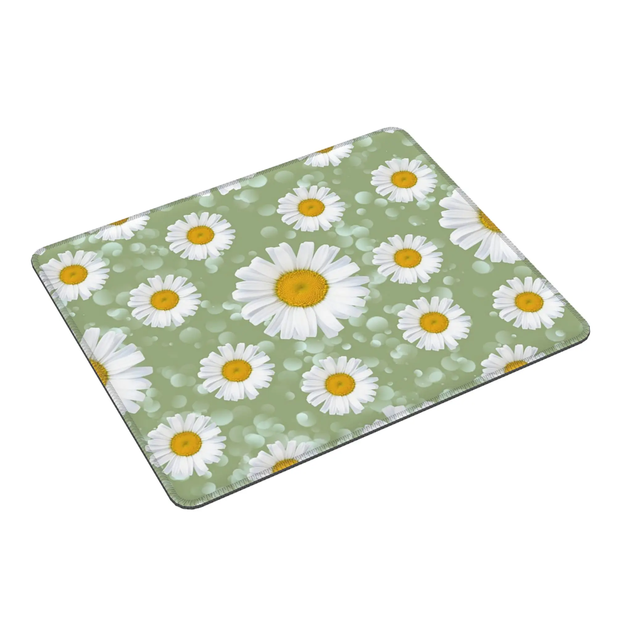 Adorable Daisy In Green Background Mouse Pad Computer Keyboard Mouse Mat Gaming PC Laptop Desk Mat Office Table Mats