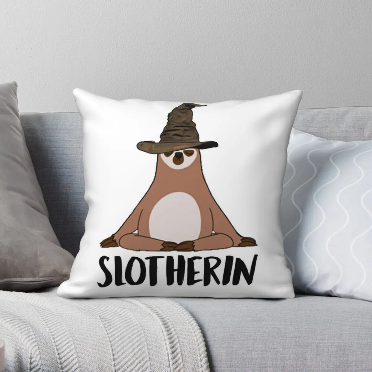 

Slotherin Lazy Sloth Square Pillowcase Polyester Linen Velvet Pattern Zip Decor Sofa Seater Cushion Cover