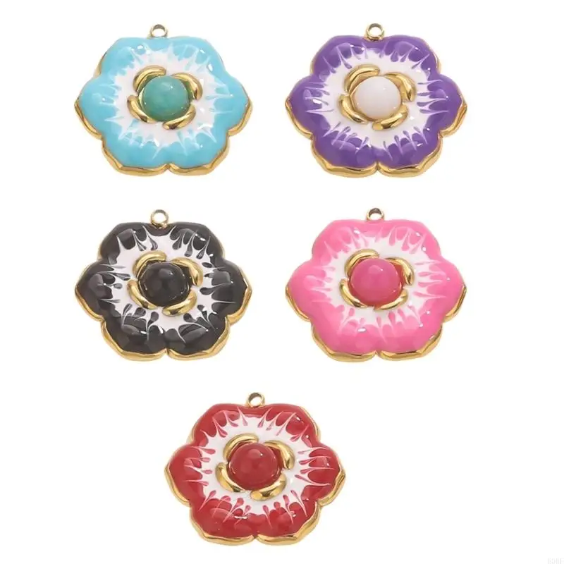 

Elegant Flower Shaped Stainless Steel Jewelry Charm DIY Crafting Supplies For Gift Making E0BF