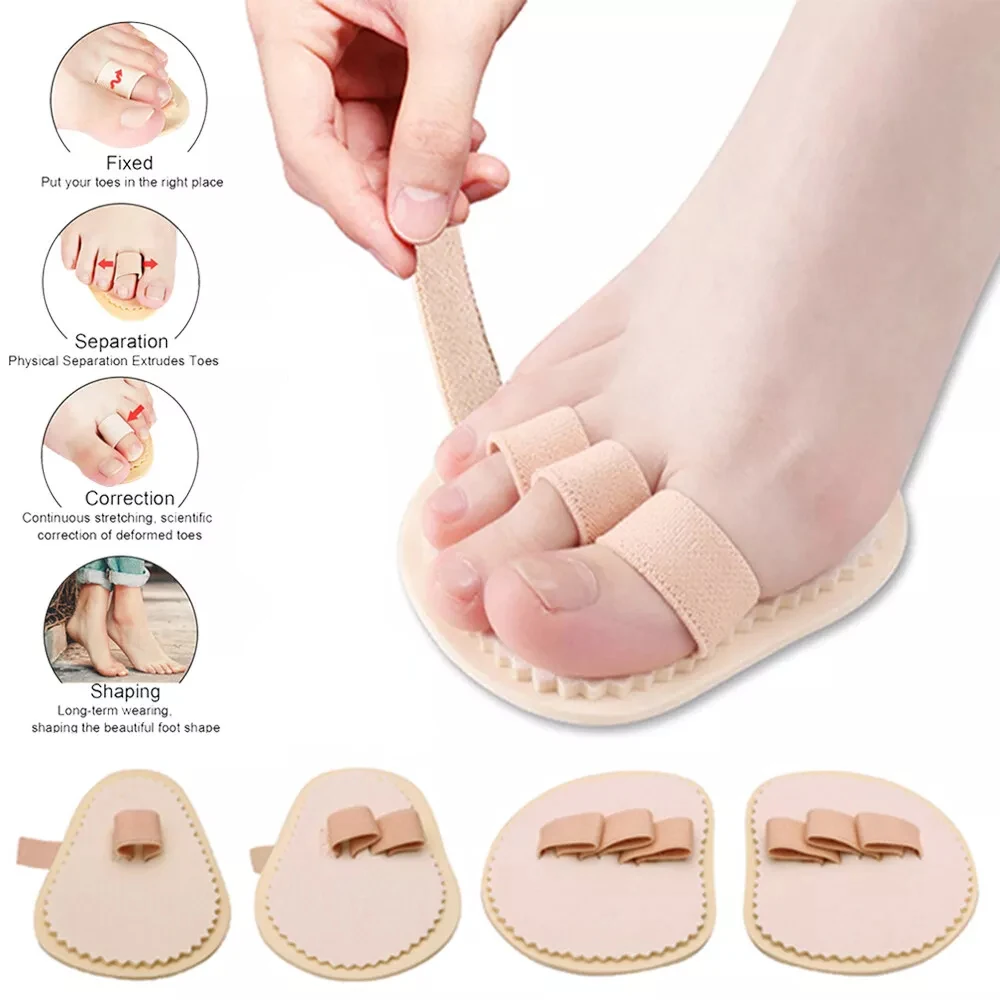 

1 Pair Toes Overlap Hammer Toe Correction Pad Soft Bunion Splint Corrector Forefoot Mat Brace Hallux Valgus Foot Care Support