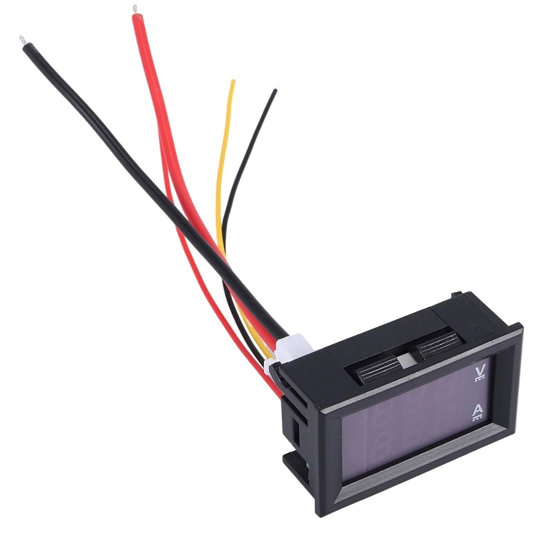 6 шт. цифровой вольтметр амперметр постоянного тока 100 В 10 А синий красный светодиодный измеритель напряжения тестер двойной панель дисплея для автомобиля