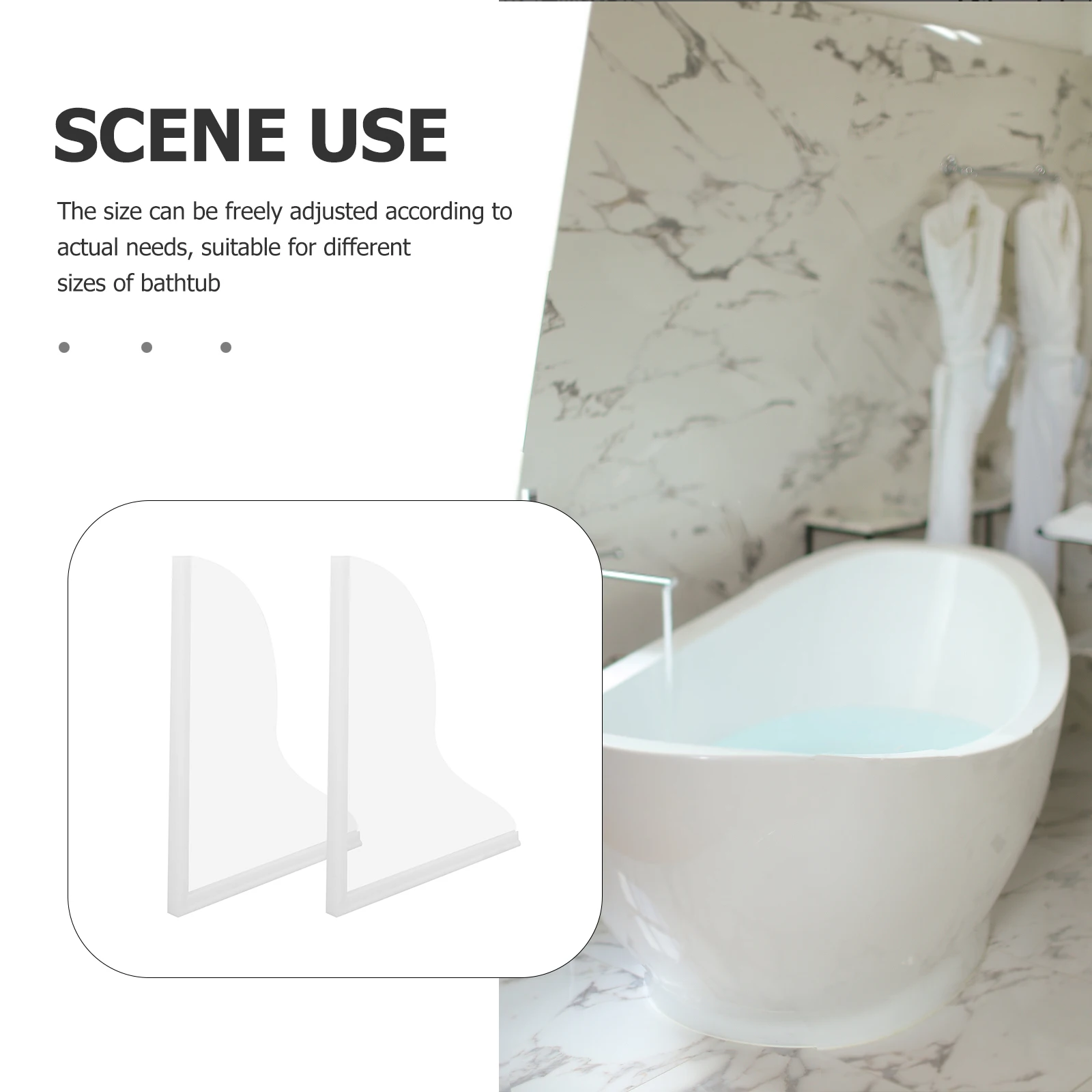 

2Pcs Bathtub Splash Guard Acrylic Shower Water Guards Transparent Sink Protection Bath Tub Bathroom Drainage Solution