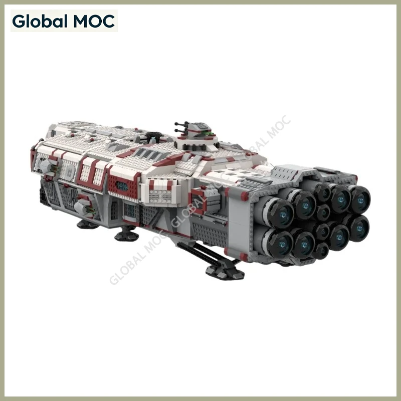 YK 980 Military Freight Shuttle MOC Bricks Set Weapons Equipped Transport Craft Hobby Assembly Toy