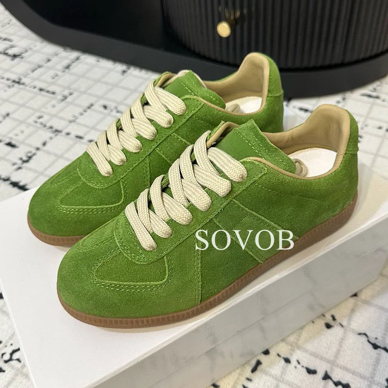 New Color Blocking Flat Shoes With Round Toe Tie Up Sneakers Spring Autumn Daily Versatile Walking Shoes Casual Shoes Unisex