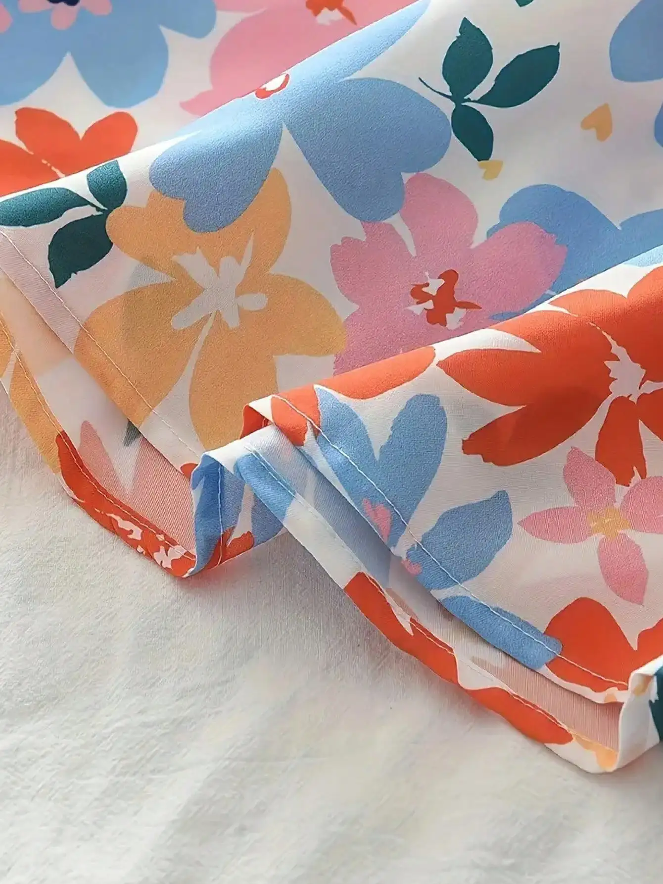 2026 Süßes Lässiges Sommer-Party-Geschenk für Mädchen Blumenmuster Schleife Quadratischer Kragen Dekoratives Kurzarm-Mädchenkleid – Detail 8