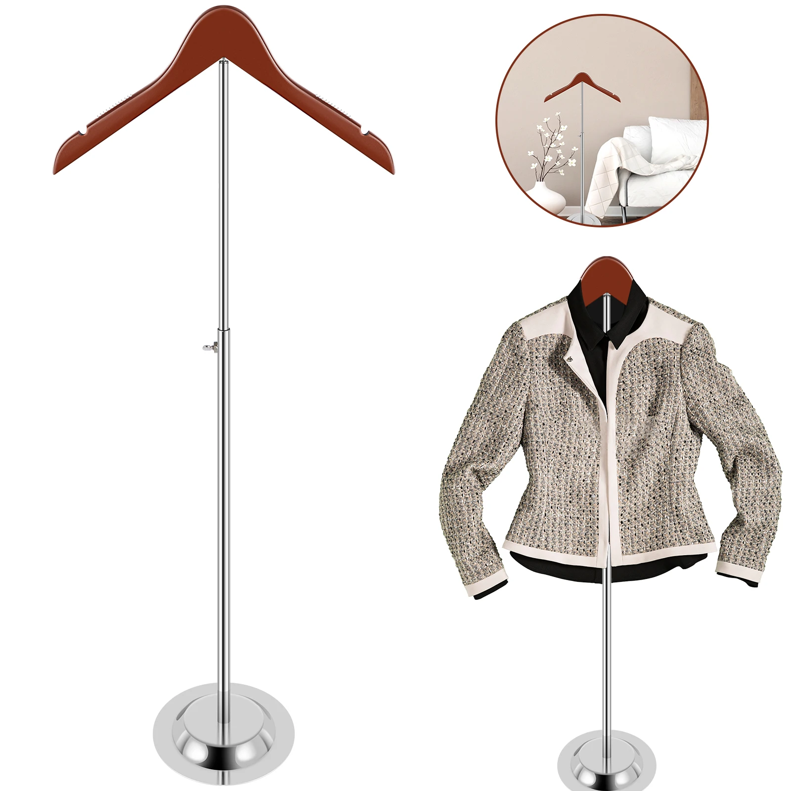 T Shirt Display Stand 40-70cm Height Adjustable Shoulder Stand Shirt Rack Flexible Stable Garment Coat Holder Multipurpose