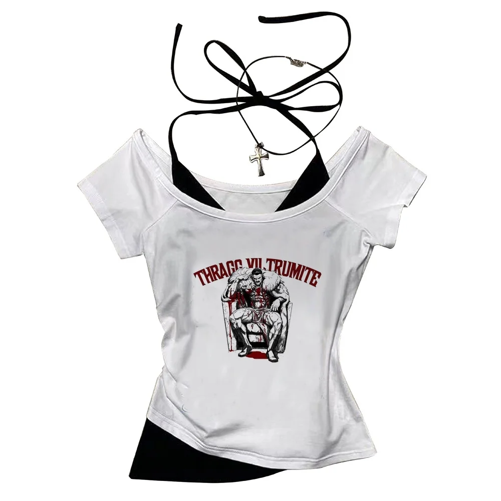 Invincible cropped top girl meme manga jojifuku shirt vintage y2k summer baddie cutecore