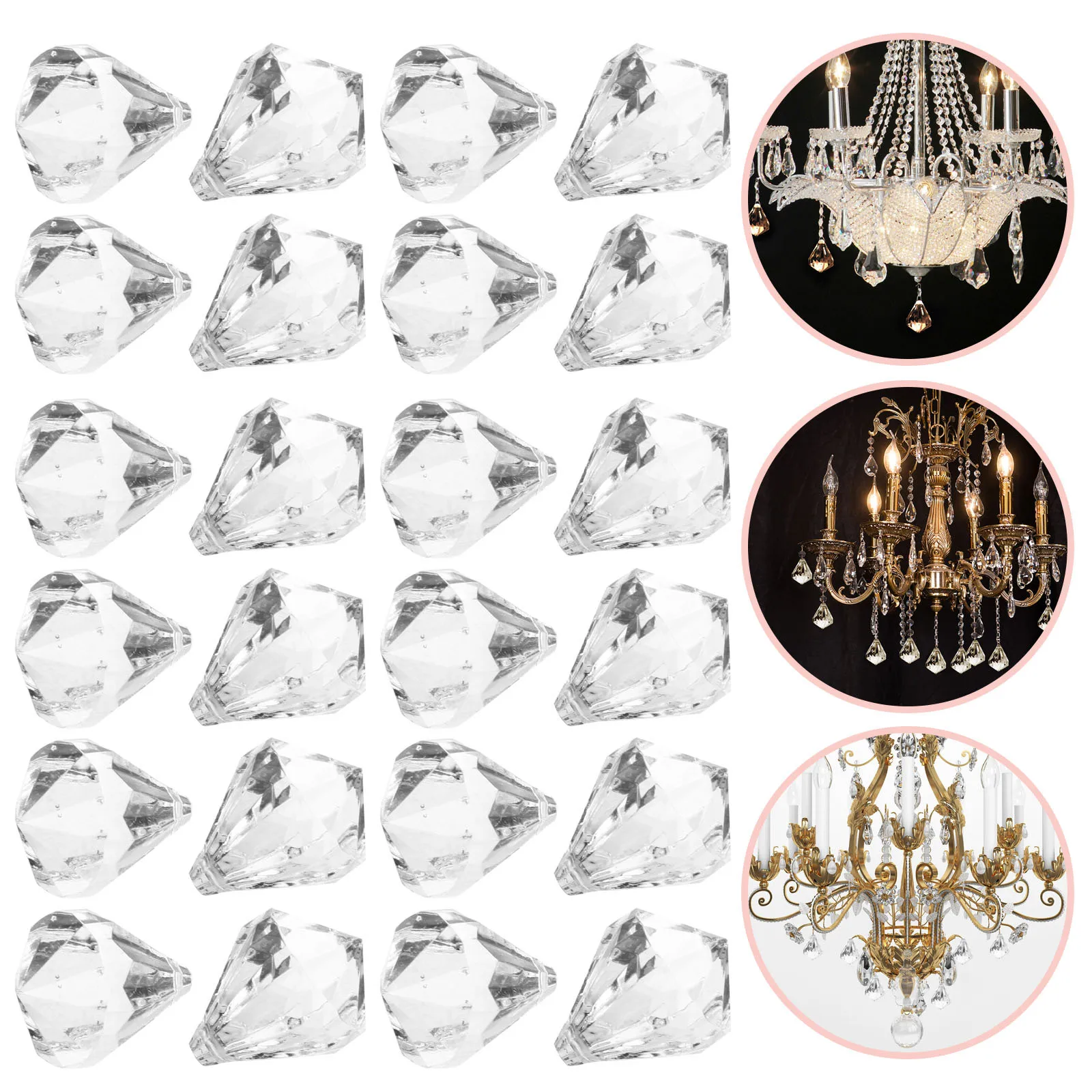 

1Pack Crystal Chandelier Crystals Pendant Hanging Decoration Small Lightweight for Wedding Birthday New Year Ornament