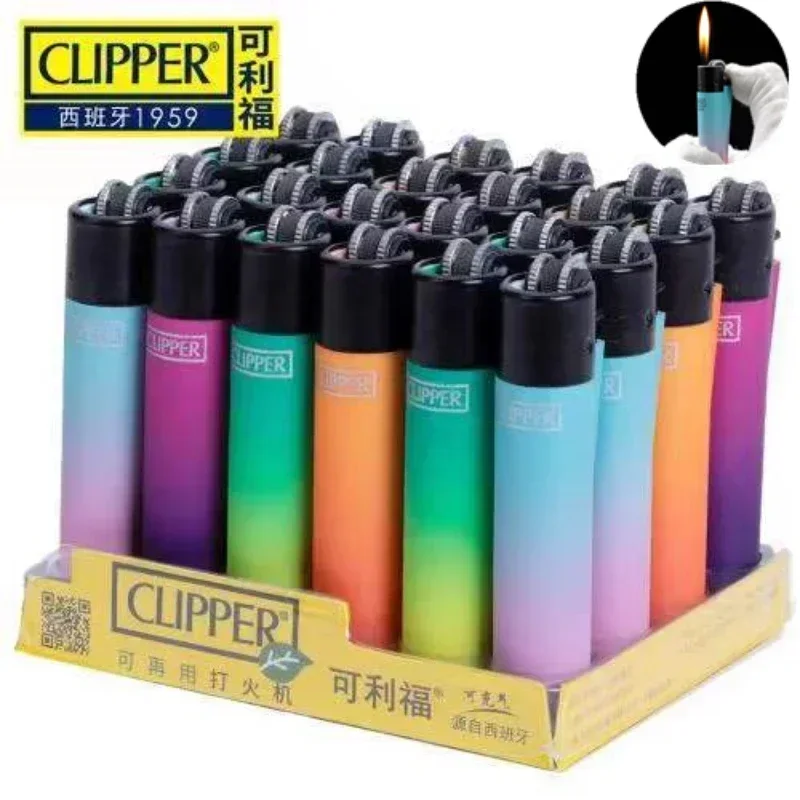 Spanish Original Clipper Gas Lighter with Personality Pattern Refillable Gas Lighter 8 Pieces Boxed Smoking Set Collection Gift view 2
