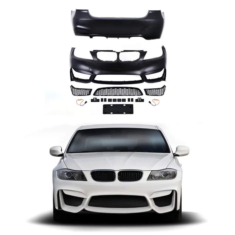 High Quality M4 Style Body Kit Fit 3 Series E90 2005-2012 Front Lip Front Rear Bumper Facelift Car Exterior Upgrade Modification