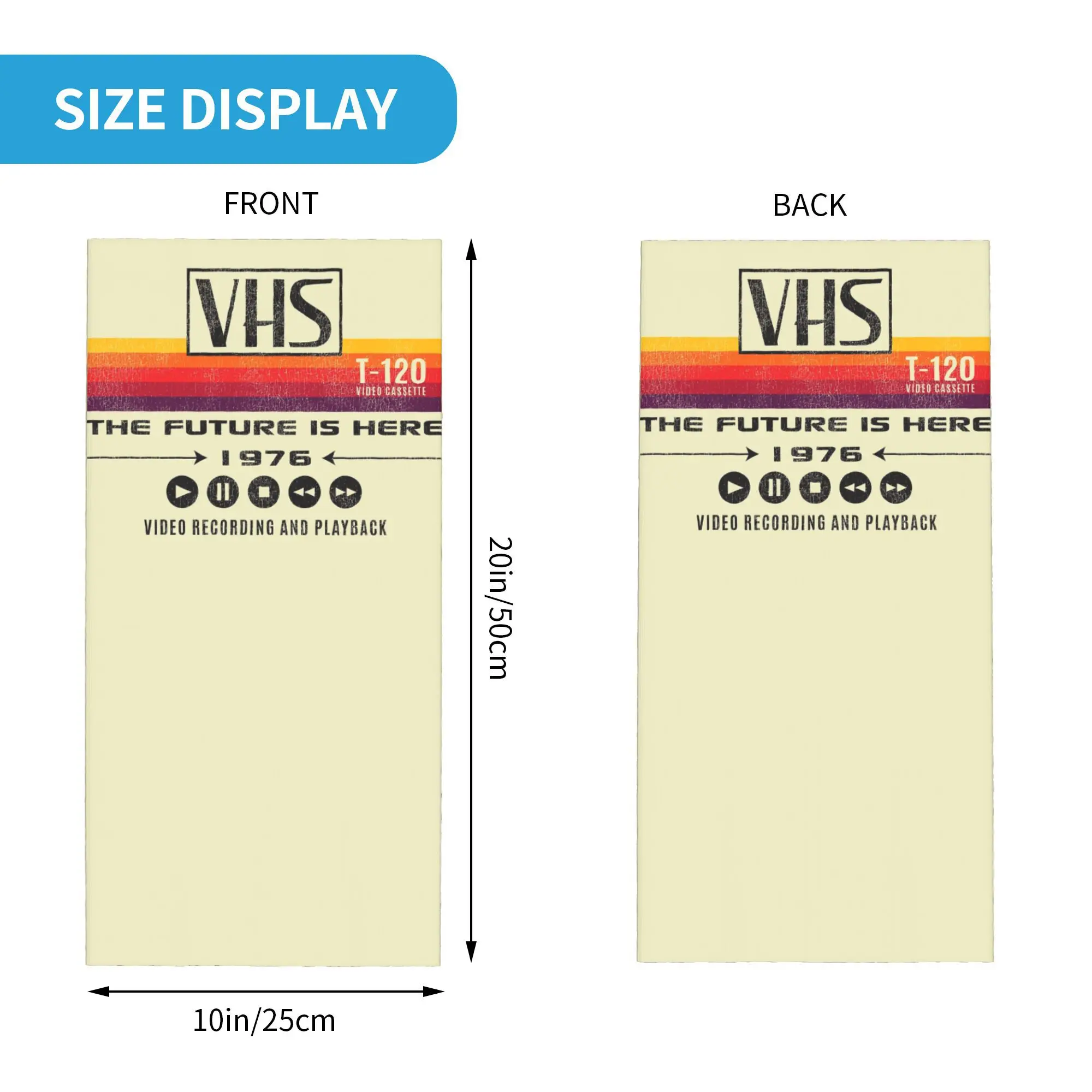 VHS The Future Is Here 1976 Worn Out Lts Bandana Neck Cover Printed Mask Scarf Warm Cycling Scarf Cycling For Men Women Adult