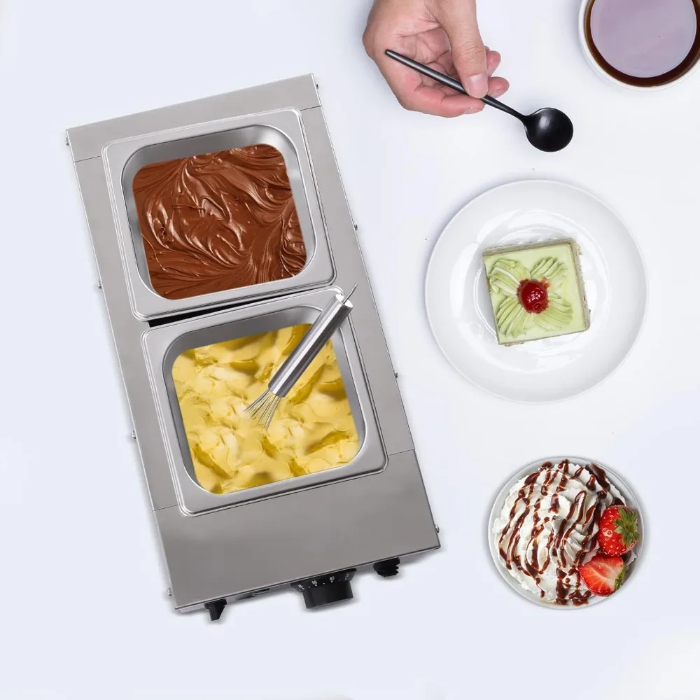 HAOYUNMA Chocolate Melting Pot with Dual Removable Pots,6L Capacity,30-85℃ Precise Temperature Control,Stainless Steel Chocolate