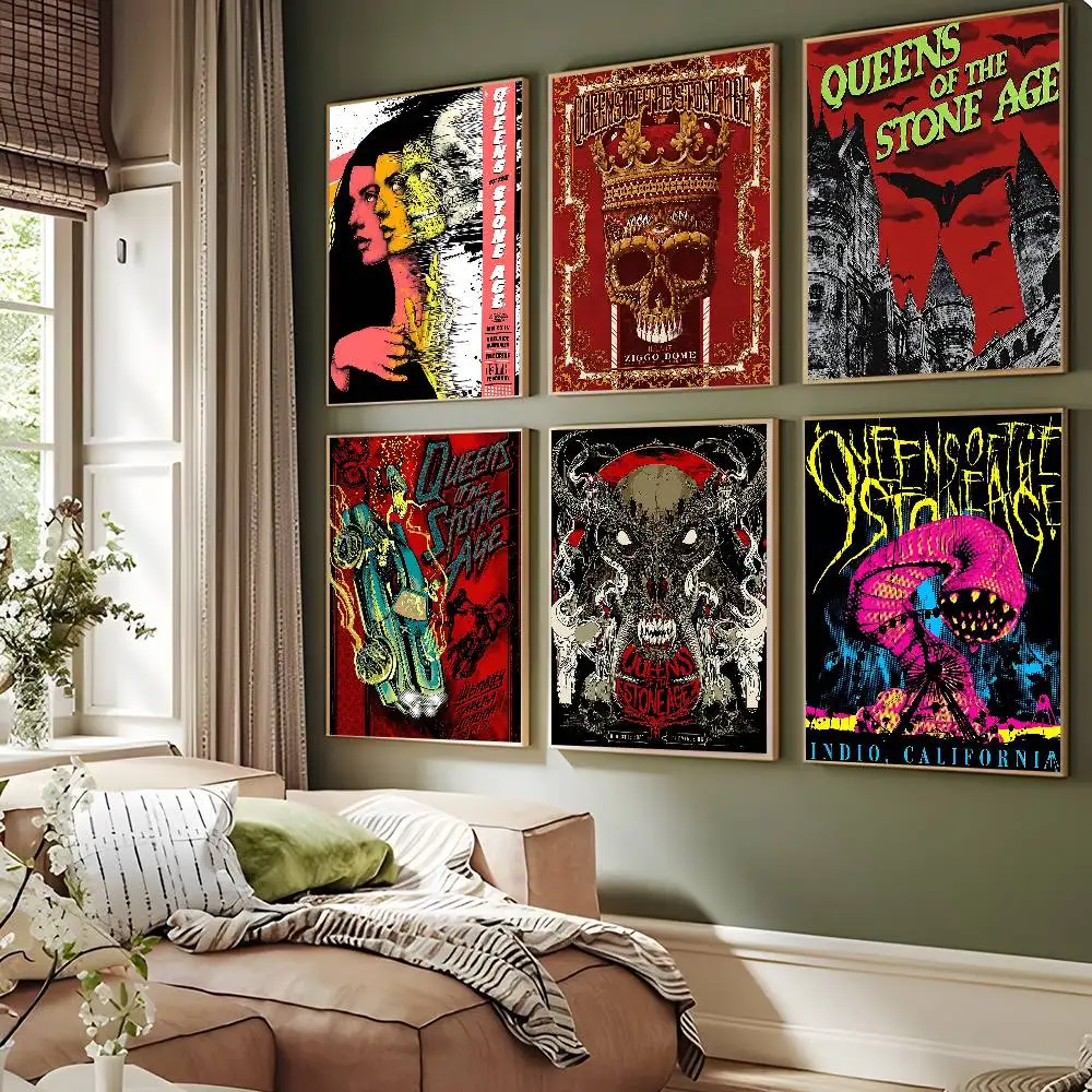 Queens Of The Stone Age Rock Metal Band Whitepaper Poster HD Quality Poster Wall Art Painting Study Room Wall Decor
