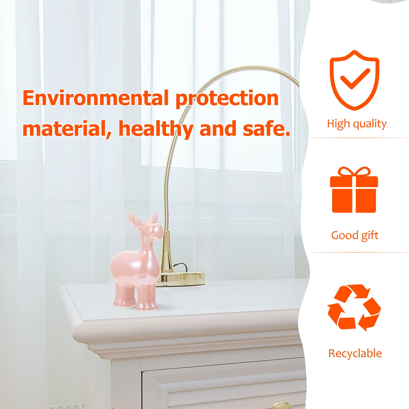 

1Pcs Christmas Reindeer Xmas Desktop Ornament Natural Look Table Decoration Party Supply Home Adornment Christmas Decor