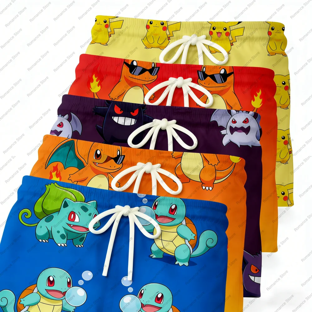 

Шорты Pokémon: Пикачу, Генг, Гоуст. Женские повседневные летние шорты в домашнем стиле. Мужские повседневные шорты с карманами для пляжа.