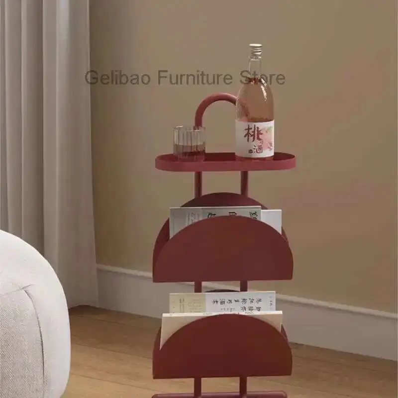 MOMO Sofa Small Side Table Living Room Balcony Coffee Table Magazine Bookcase Bedroom Bedside Shelf Creative Small Table