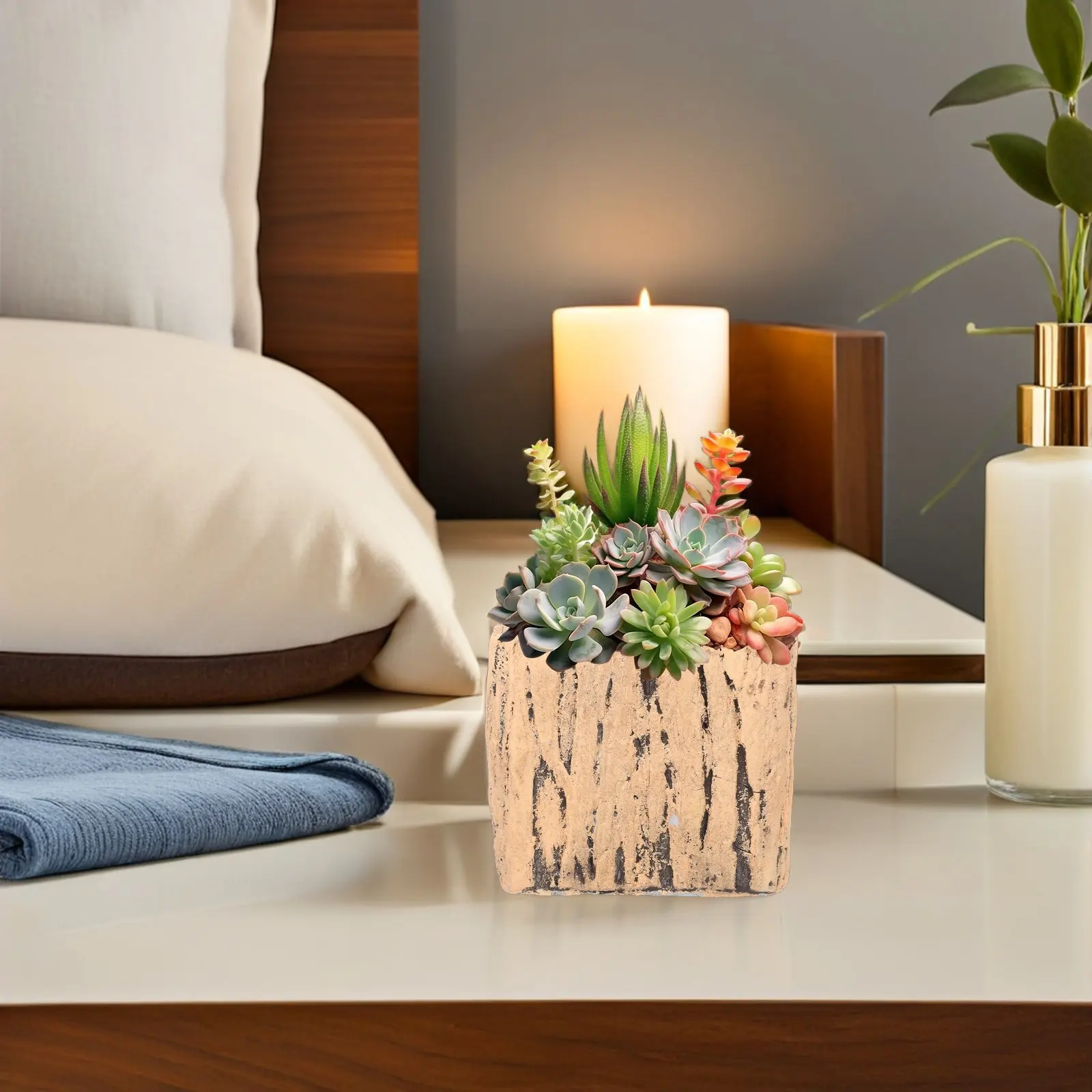 Modern Square Cement Planter Pot Concrete Flower Pot for Succulents Indoor Outdoor Use Concrete Pots for Plants Outdoor